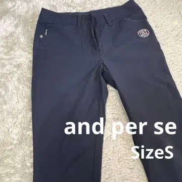 앤퍼시 네이비 슬림핏 팬츠 로고 자수 여성용 사이즈 S