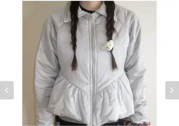 그레이 스카이블루 라이트 블루 페플럼 패딩 점퍼