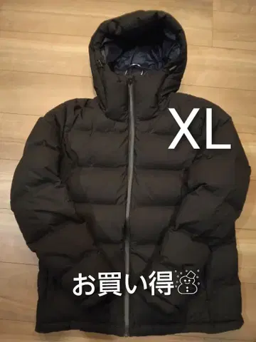 UNIQLO 심리스 다운 후드 부착 다운 자켓 XL 블랙