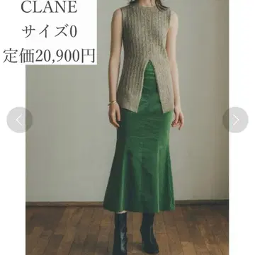 CLANE THIN CORDUROY MERMAID SKIRT 그린