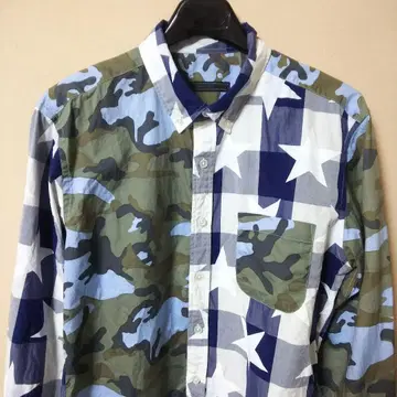 SOPHNET. 스타 패턴 카모 x 체크 셔츠