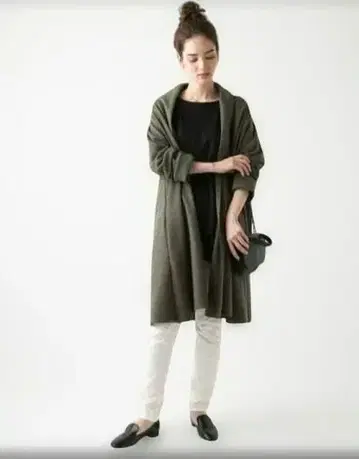 BEARDSLEY 압축 울 하오리 코트 코디건 카키색