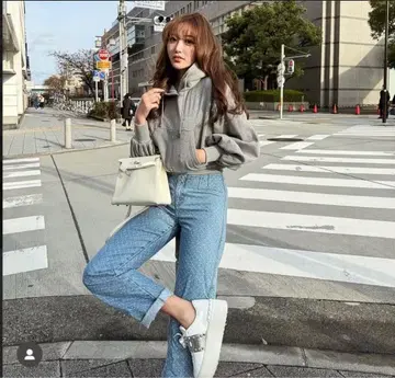 셰리에 sheller Dot 자카드 데님 팬츠