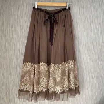 안 어나더 안젤라스 리미티드 배색 레이스 사용 튤 스커트 벨트 포함