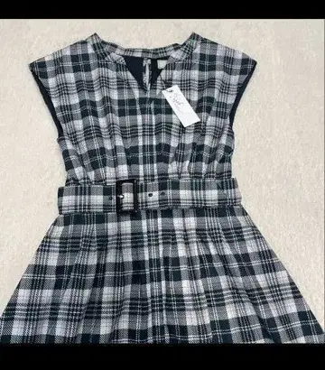 택 포함 미사용 새상품 노엘라 체크 원피스