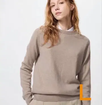 [이번 시즌 새상품] UNIQLO 100% 캐시미어 베이지 스웨터 L