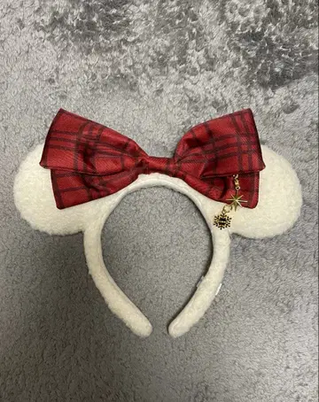 미니 머리띠 체크 무늬 리본 2025