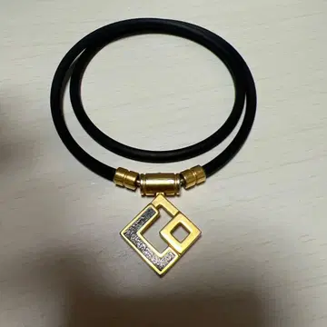 더블 스트랩 목걸이 블랙과 금