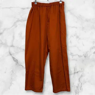 와이드 팬츠 이지 하이웨스트 허리밴딩 오렌지