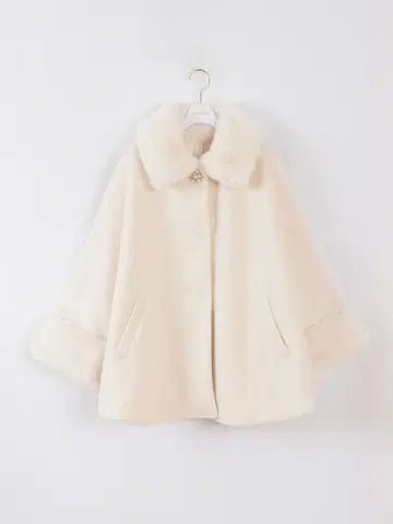 에블린 비쥬 판초 코트 2025 화이트