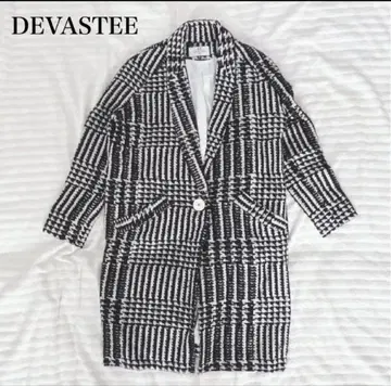 디바스테 체스터 코트 체크 무늬 아우터 자켓 고급 프랑스제