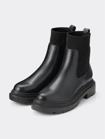 리브 니트 삭스 부츠 gu 블랙