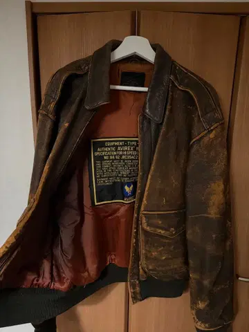 AVIREX 가죽 자켓 브라운