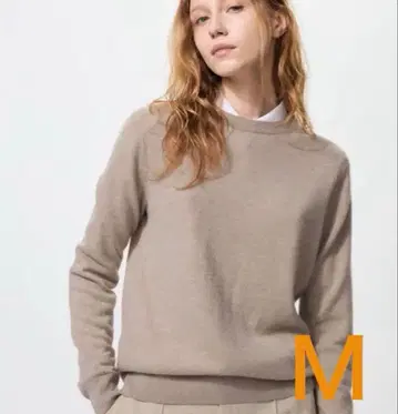 [ 이번 시즌 새상품 ] UNIQLO 100% 캐시미어 베이지 스웨터 M