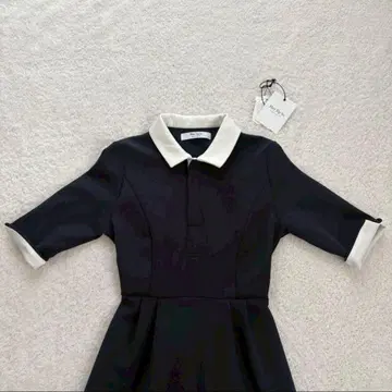 Herlipto 폴로 턱 플레어 드레스 S 네이비