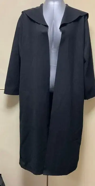 세일러 카라 롱 코트 블랙