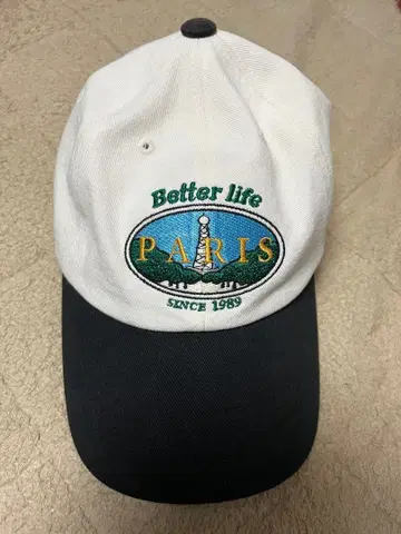 자수 들어간 화이트 블랙 캡