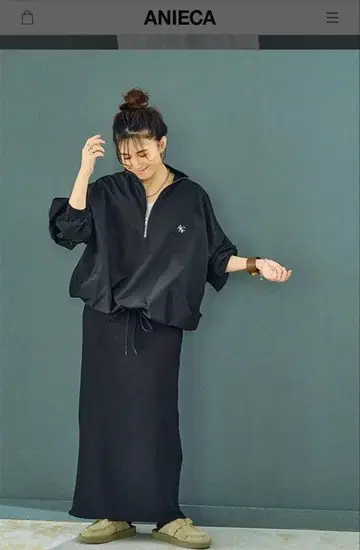 새상품 ANIECA 아니카/헴 지퍼 롱 스커트