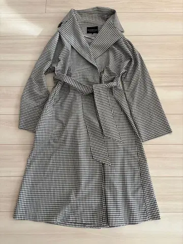 스트로베리 필드 깅엄 체크 트렌치코트