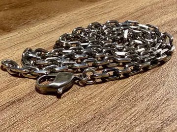 굵은 사각 팥 체인 4.7mm 이부시 실버925 used