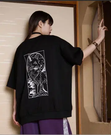 폭스 자수 T셔츠