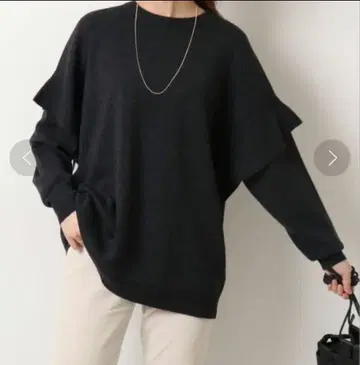 Spick & Span 다크 그레이 플레어 슬리브 풀오버