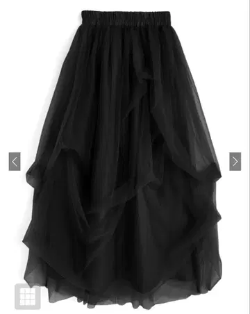 볼륨 튤 플레어 롱 스커트 [dk1550]