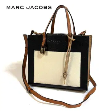 MARC JACOBS 핸드백 사선 화이트 네이비 카데나 포함