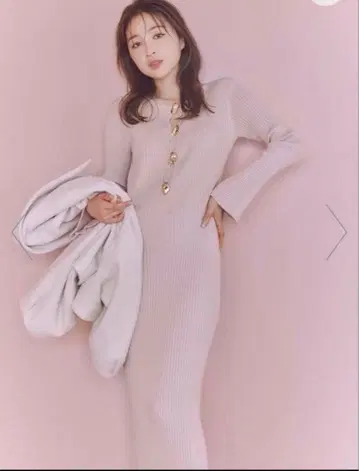 SNIDEL 버튼 니트 원피스 핑크