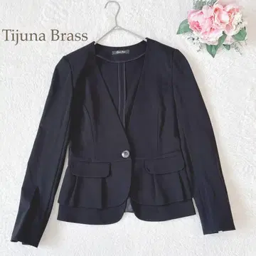 티파나 브라스 노카라 자켓 긴팔 겉옷 포멀 블랙 M