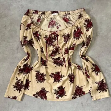 일본제 빈티지 00s coquette 페어리코어 레이스업 리본 벨로아