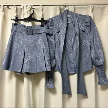 bubbles 셋업 자카드 스카이블루 파랑