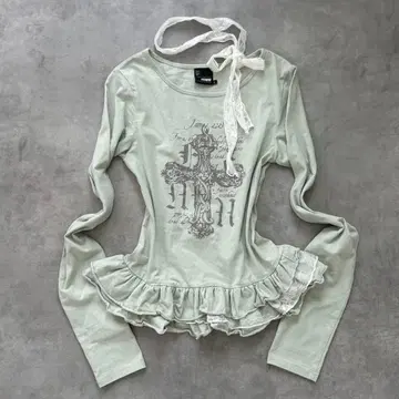 00s coquettey2k grunge 페어리 그런지 십자가 상의