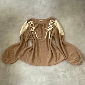 00s 코켓 모리걸 페어리 그런지 레이스업 리본 니트