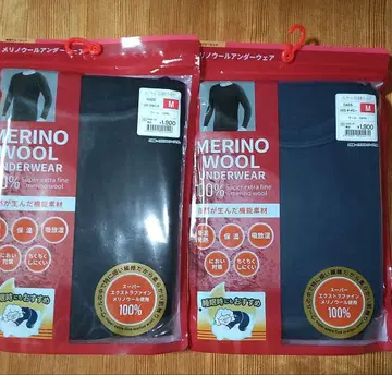 워크맨 메리노울 100% M 사이즈 2매 세트 블랙 네이비