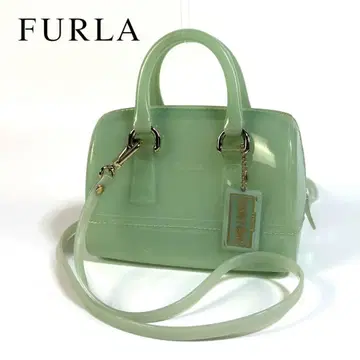 [ 새상품급 ] FURLA 라 2WAY 미니 보스턴 백 그린 참 포함