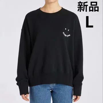 PAUL SMITH 남성용 블랙 Happy 맨투맨 사이즈 L