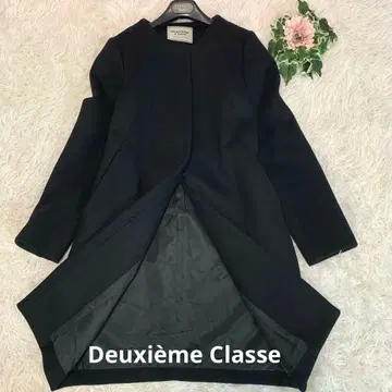 F42. Deuxieme Classe [노카라 롱 코트] M 상당 블랙
