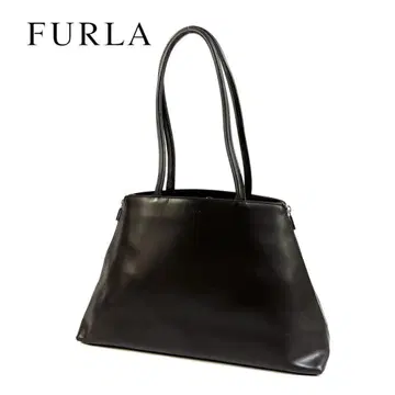 [ 새상품급 ] FURLA 가죽 핸드백 삼각형 실버 금장 장식 이탈리아제