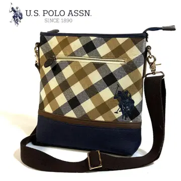 [컨디션 최상] US.POLO ASSN 사코슈 자수 로고 체크 네이비