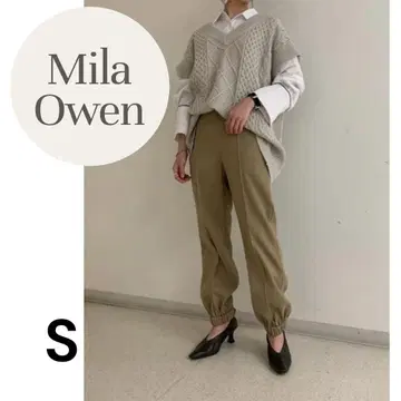 [ 미사용 새상품 ] Mila Owen 조거 팬츠 베이지 S 사이즈