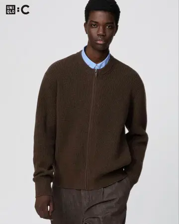 미사용 새상품 UNIQLO:C 크루넥 풀 집업 가디건