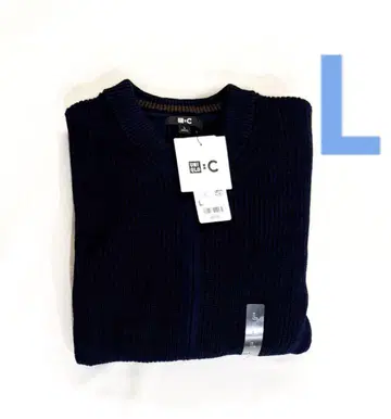 유니클로C 크루넥 풀 집업 가디건 L 사이즈 네이비 새상품 유니클로