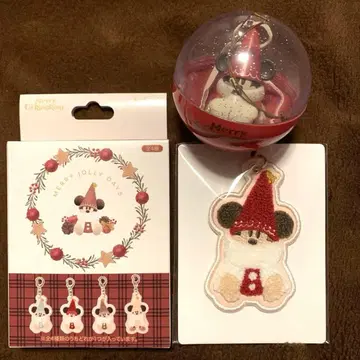 리루린린 키체인 캡슐 토이 빨간색 크리스마스