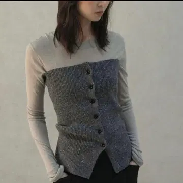 OHOTORO mixed tube knit 차콜 그레이