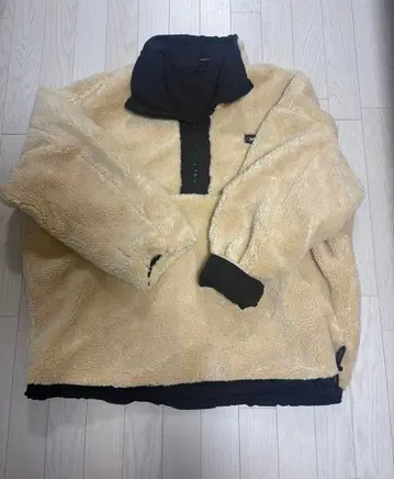 [리버서블] 나일론 x 보아 하프 지퍼 블루종 남녀 공용 L 사이즈 빅