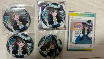 네코야시키 마유 캔뱃지 4개 세트 클리어 카드