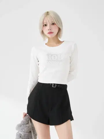 다리치 Darich 샤이닝 DD 로고 컴팩트 롱 T셔츠 화이트