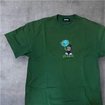 레어 XLARGE T셔츠 그린 AROUND THE WORLD 로고 M