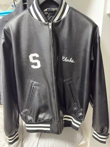 Backers 인조 가죽 트랙 자켓